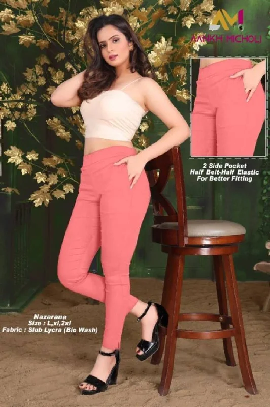 Women's Stretchable Cotton Solid Trouser