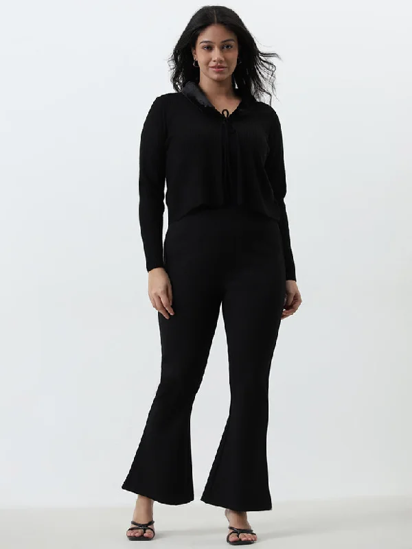 Gia Black High-Rise Bootcut Trousers