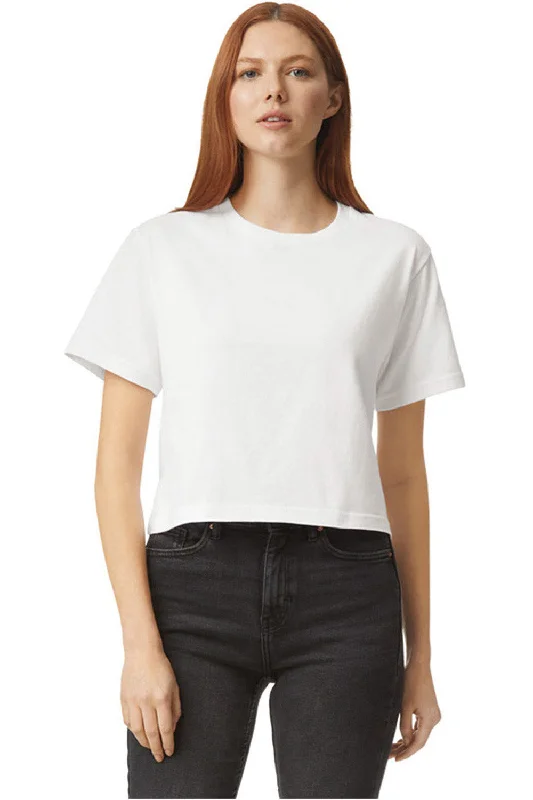 American Apparel Womens Fine Jersey Boxy Short Sleeve Crewneck T-Shirt - White