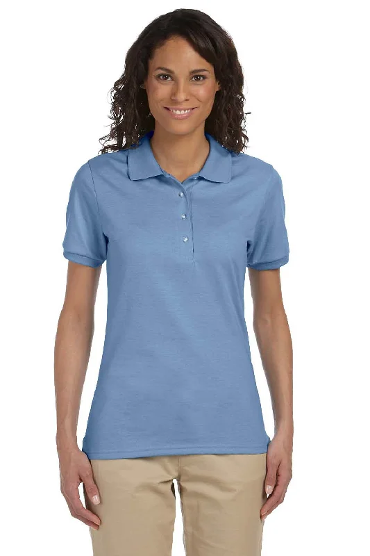 Jerzees Womens SpotShield Stain Resistant Short Sleeve Polo Shirt - Light Blue