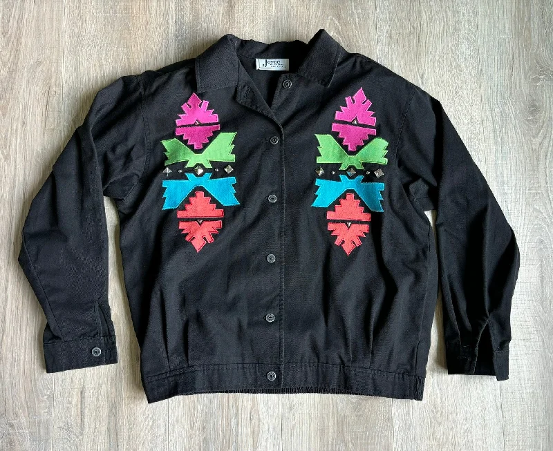 Women's M/L - Vintage 90s Black / Southwestern Western Riding Jacket