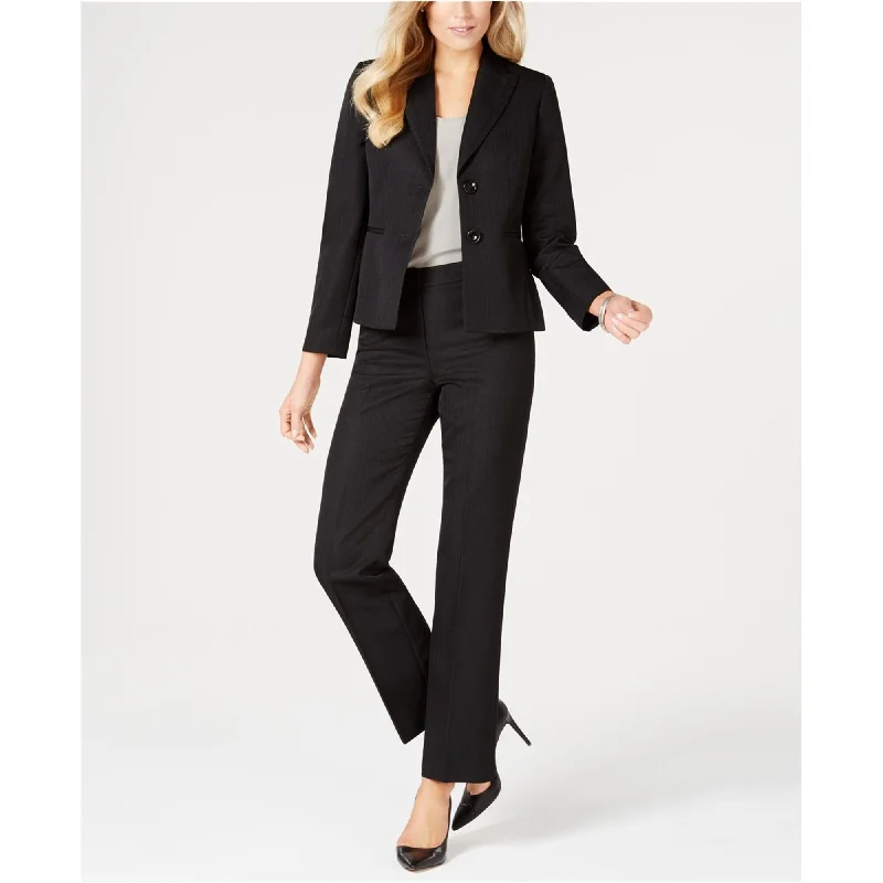 Le Suit Womens Shadow Two Button Blazer Jacket, Black, 18