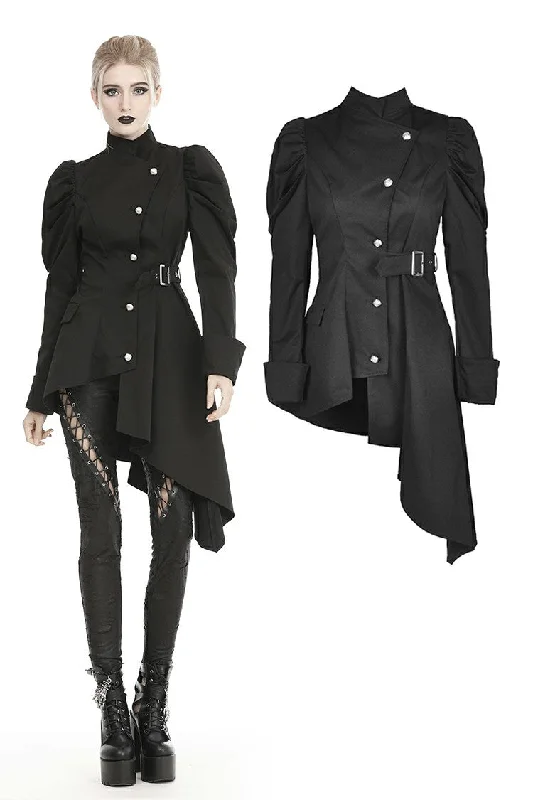 Punk warrior button up side long irreqular jacket JW215