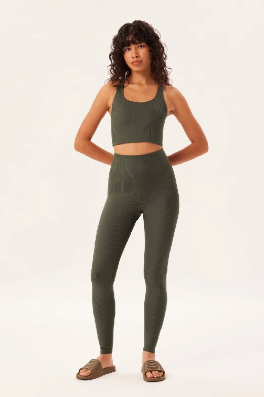 Girlfriend Collective Rib High-Rise Legging, Long - Cypress