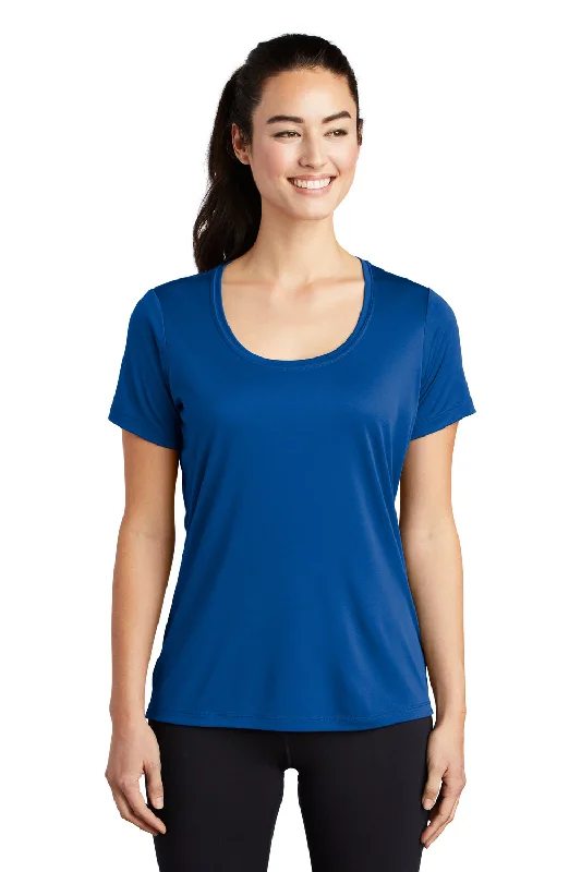 Sport-Tek Womens Moisture Wicking Short Sleeve Scoop Neck T-Shirt - True Royal Blue