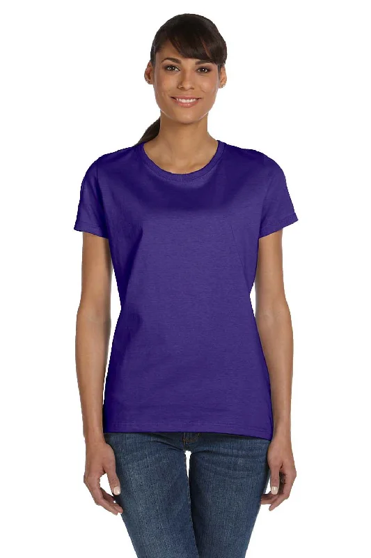 Fruit Of The Loom Womens HD Jersey Short Sleeve Crewneck T-Shirt - Purple - Closeout