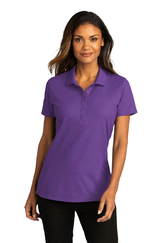 Port Authority Womens React SuperPro Snag Resistant Short Sleeve Polo Shirt - Purple