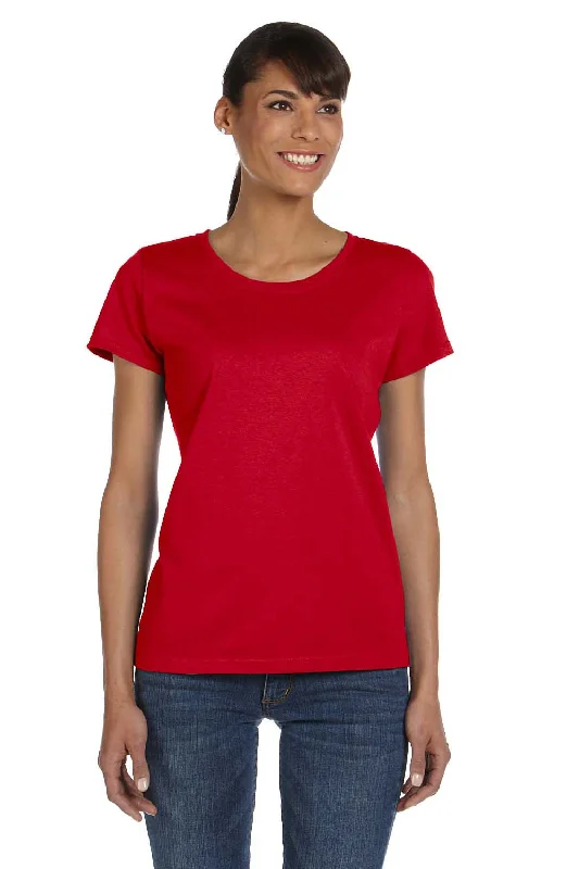 Fruit Of The Loom Womens HD Jersey Short Sleeve Crewneck T-Shirt - True Red - Closeout