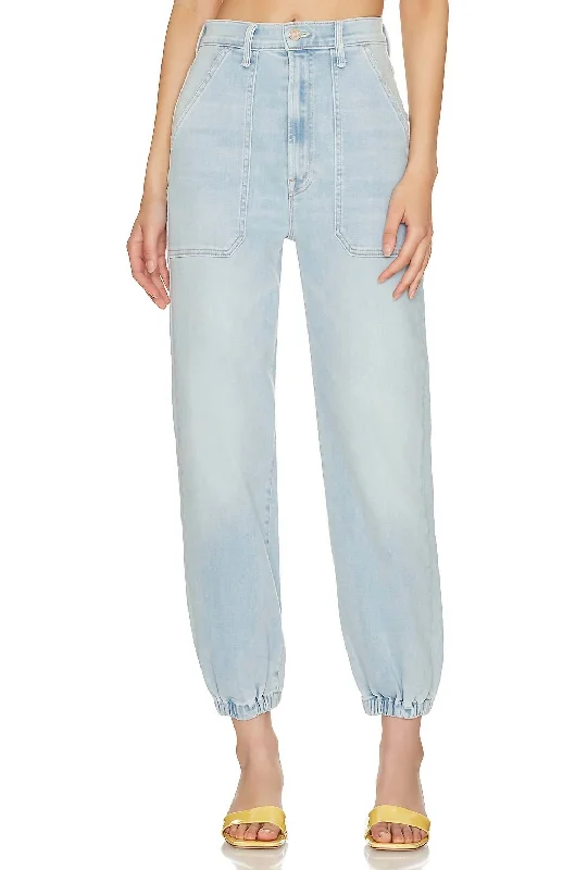 Wrapper Patch Springy Ankle Jeans In Chill Pill