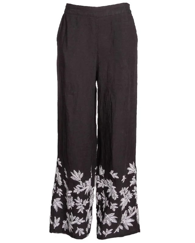 Getika Embroidered Pant In Black