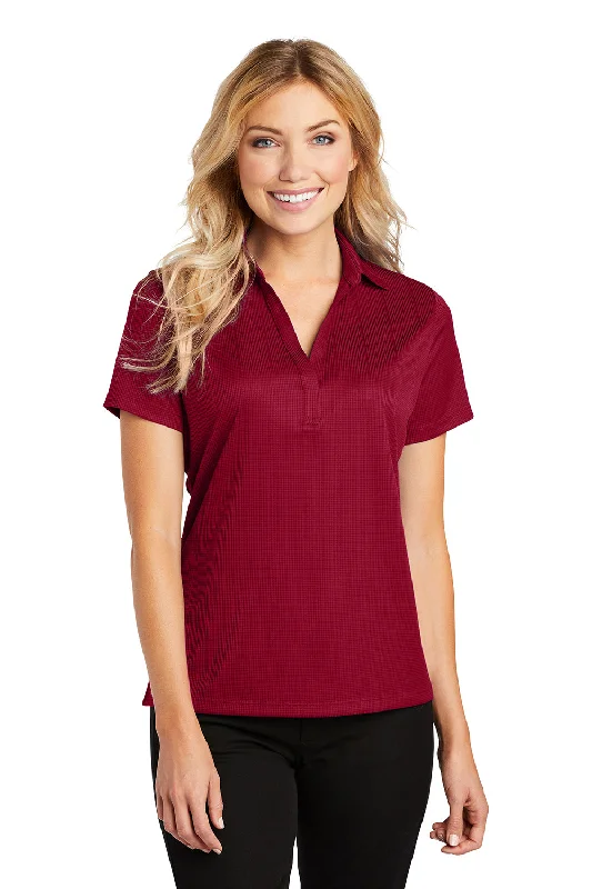 Port Authority Womens Performance Moisture Wicking Short Sleeve Polo Shirt - Rich Red