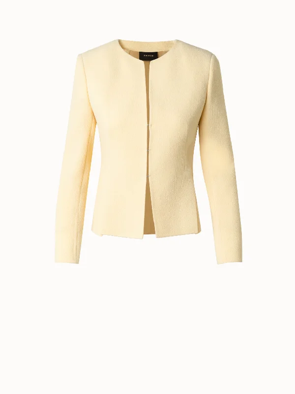 Wool Crêpe Double-Face Short Jacket