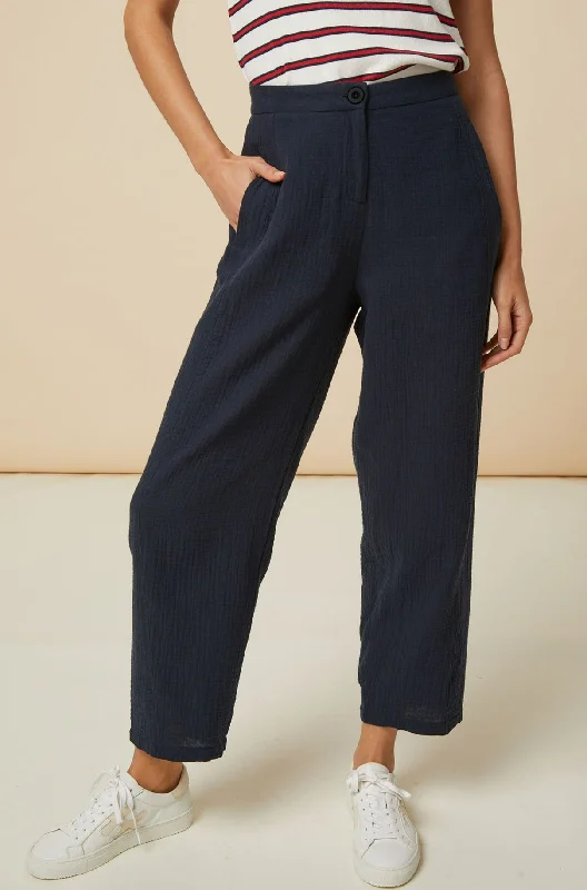 Libby Cheesecloth Trousers | Navy