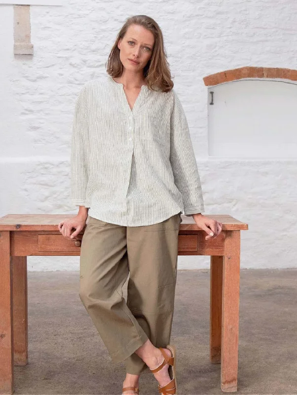 Margate Organic Cotton Relaxed Trousers | Olive