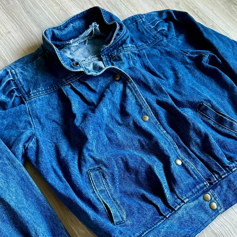 Medium - Vintage 80s Womens Jean Jacket / Denim Coat