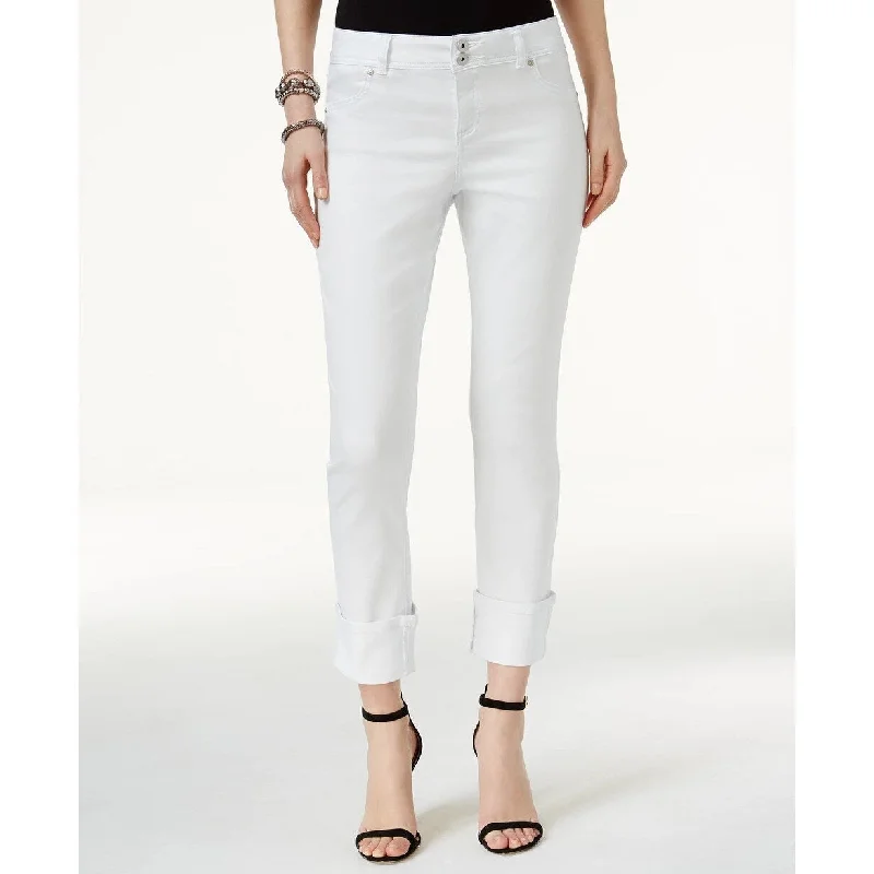 INC International Concepts Women's Cuffed Skinny Jeans Only White Size 6