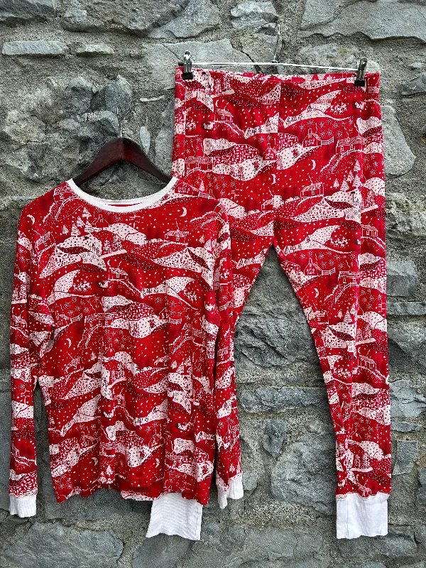 Winter landscape red pjs   uk 16-18