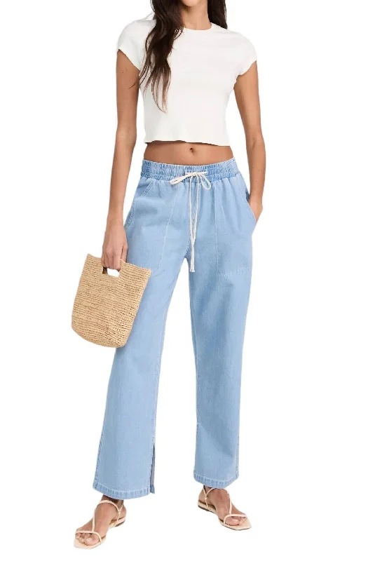 Vinh Chambray Pant In Faded Blue