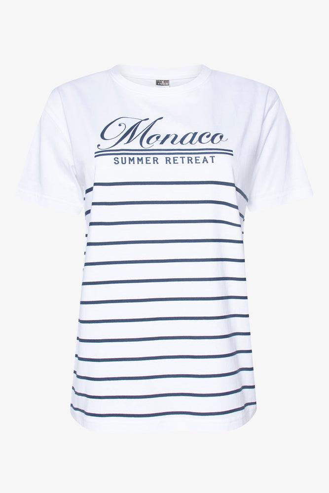 Monaco Navy Print T-Shirt White