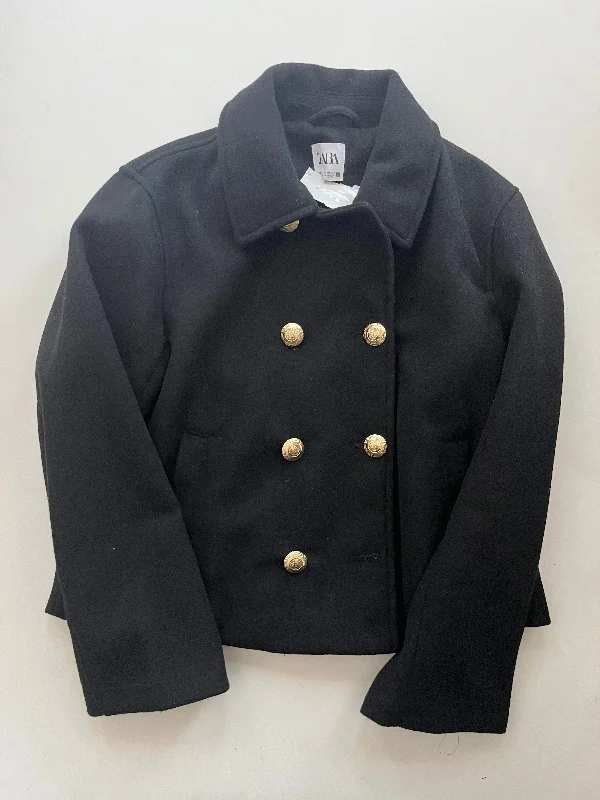 Coat Peacoat By Zara In Black, Size: Xs