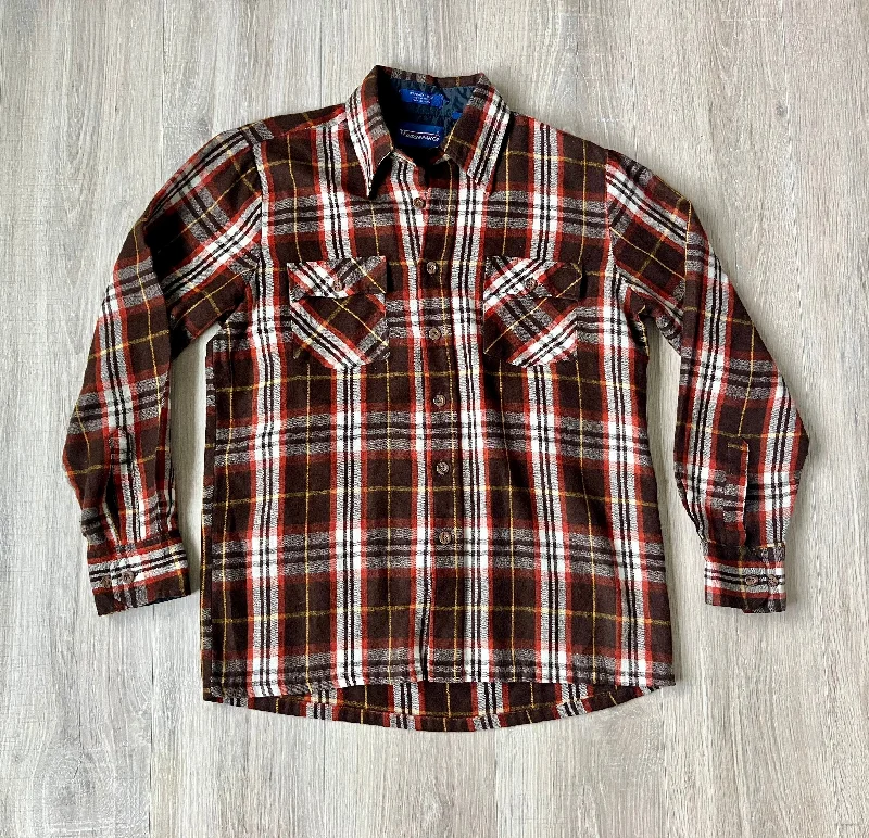 Medium - Vintage 80s Plaid Flannel Button-Up Board Shirt / Jacket