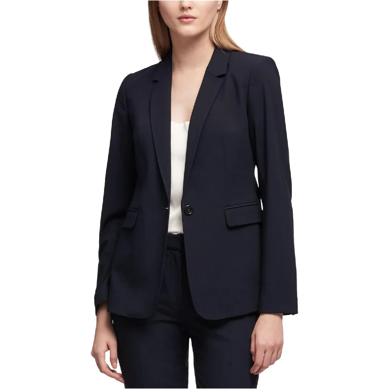 Dkny Womens Solid One Button Blazer Jacket