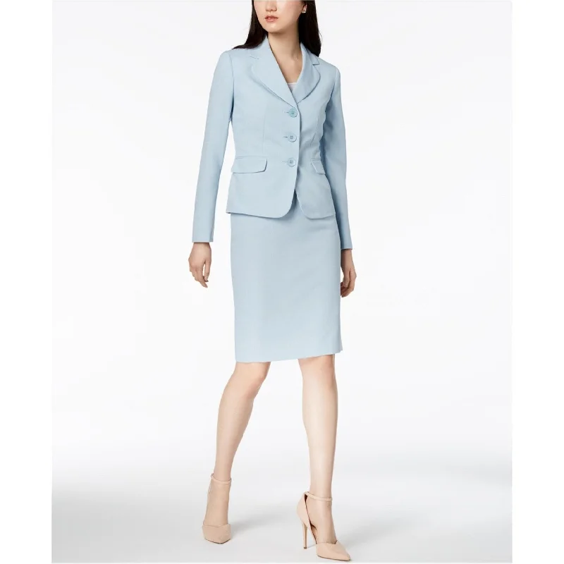 Le Suit Womens Two Tone Three Button Blazer Jacket, Blue, 8