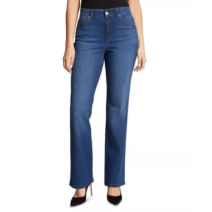 Gloria Vanderbilt Women's High-Rise Relaxed Straight-Leg Jeans In Petite & Petite Short Navy Size 12 Petite - 12 Petite