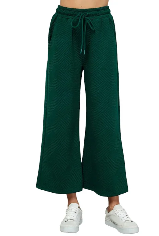 Texture Cropped Flare Pant In Green