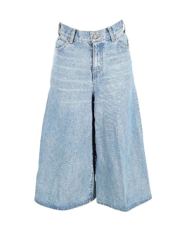 Celine High-Waist Culottes in Blue Denim