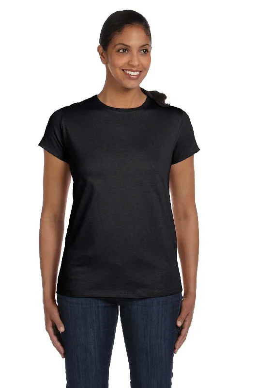 Hanes Womens ComfortSoft Short Sleeve Crewneck T-Shirt - Black - Closeout