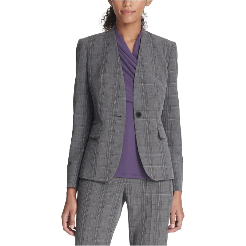 Dkny Womens Collarless One Button Blazer Jacket