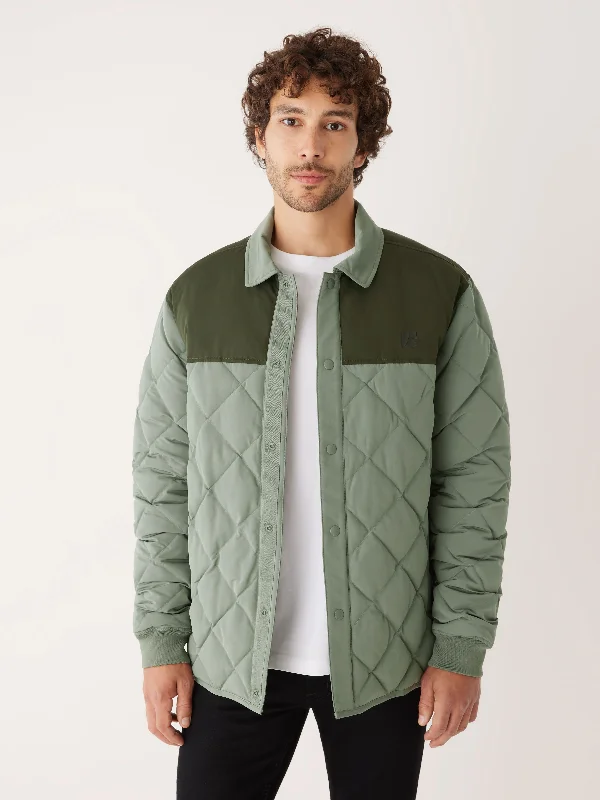 The Skyline Point Collar Jacket in Agave Green