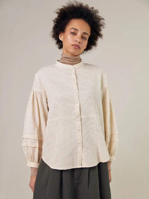 Sideline Ella Shirt in Ecru Pattern