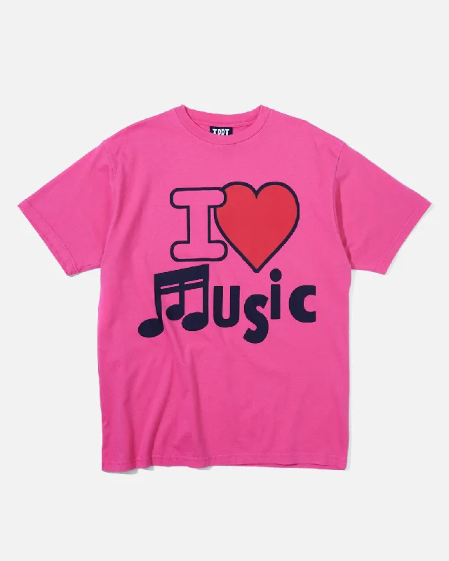 "I love Musik" T-Shirt - Cherry Pink