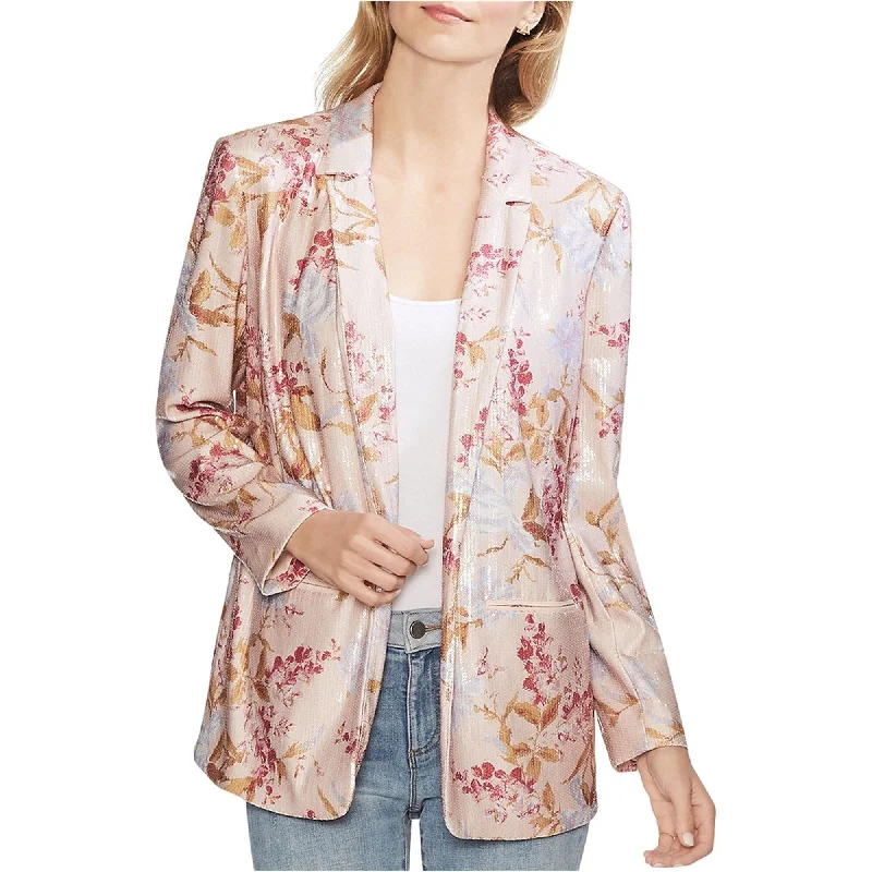 Vince Camuto Womens Sequined Blazer Jacket, Pink, 12