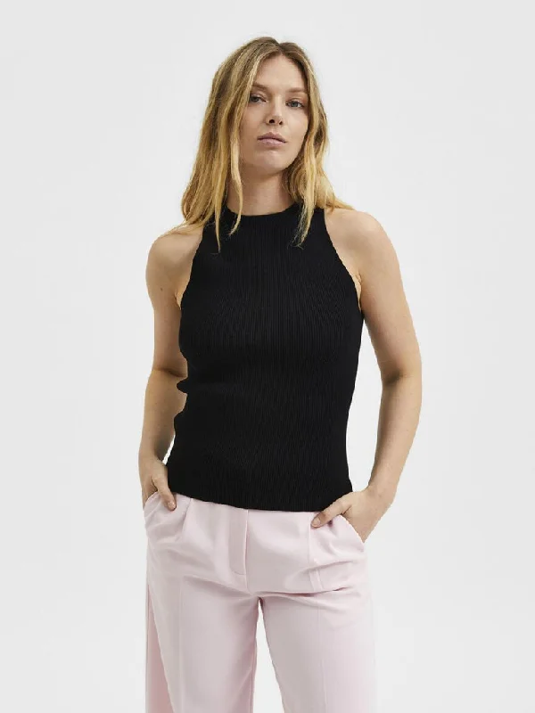 Selected Femme Solina Top in Black