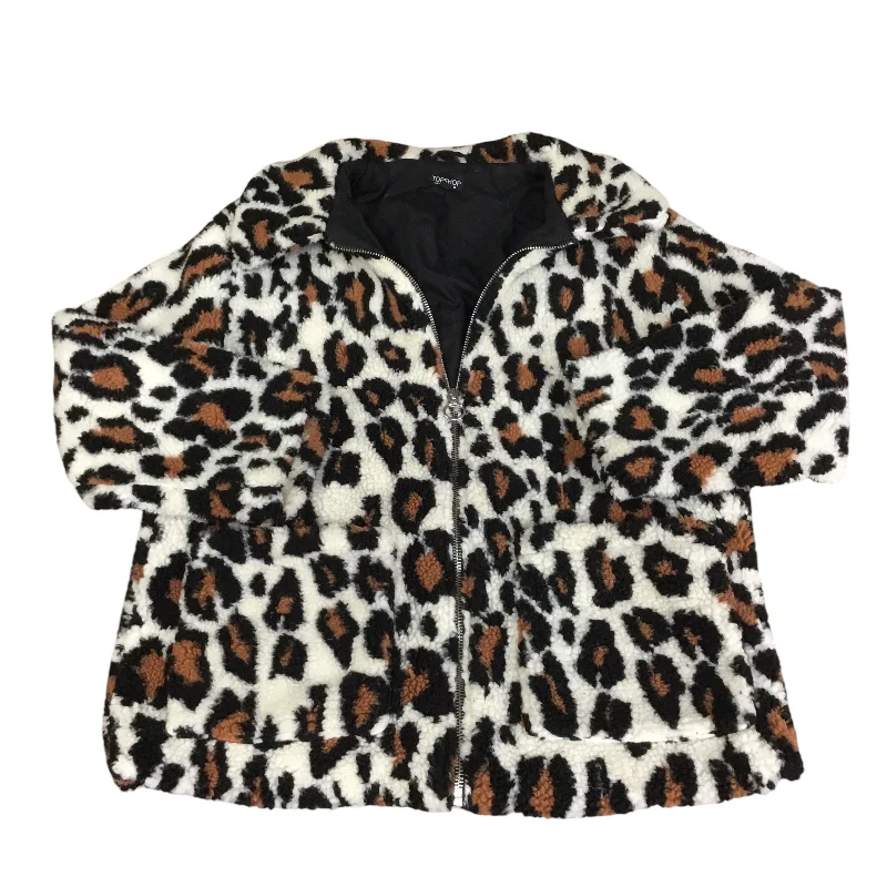 Coat Faux Fur & Sherpa By Top Shop In Animal Print, Size: 12