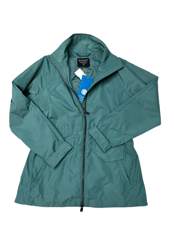 Coat Raincoat By Athleta In Turquoise, Size: Xxs