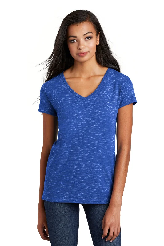 District Womens Medal Short Sleeve V-Neck T-Shirt - Deep Royal Blue - Closeout