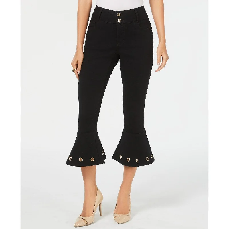 Thalia Sodi Women's Cropped Embellished Jeans Black Size 8