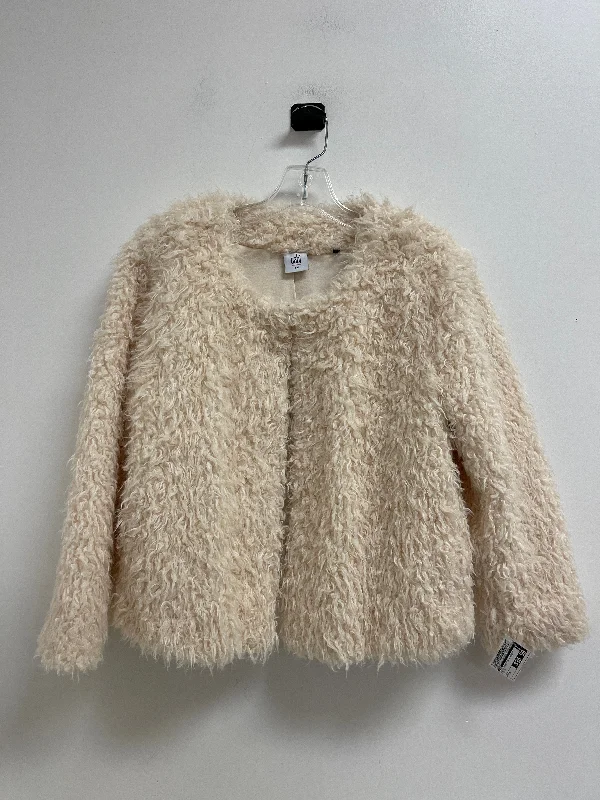 Coat Faux Fur & Sherpa By Cabi In Cream, Size: M