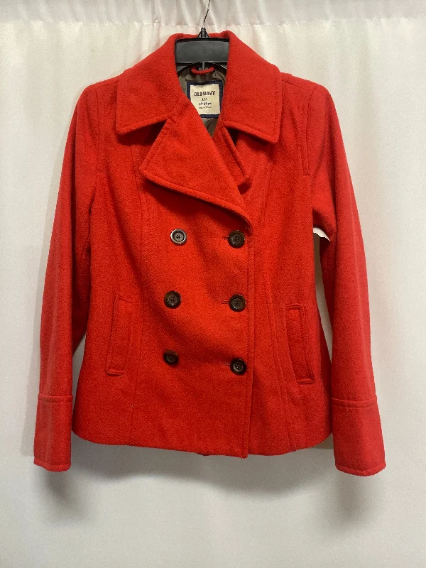 Coat Peacoat By Old Navy In Red, Size: M