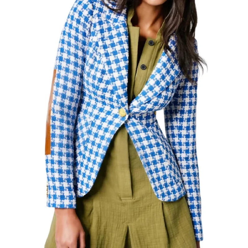 Duchess Jacket In Azure Houndstooth