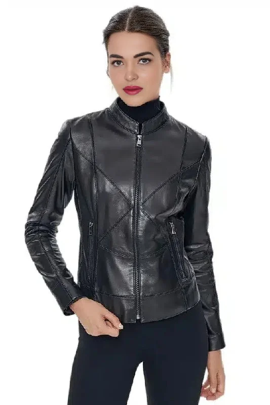 Ximena Black Stylish Women Leather Jacket