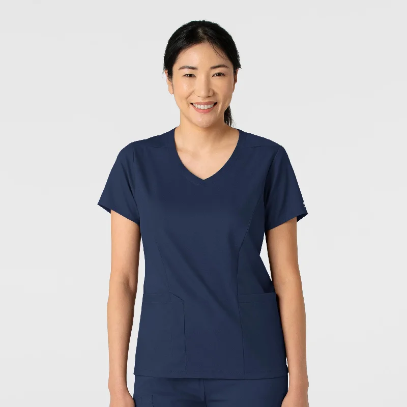 Boundless Women's 2-Pocket V-Neck Scrub Top - Navy