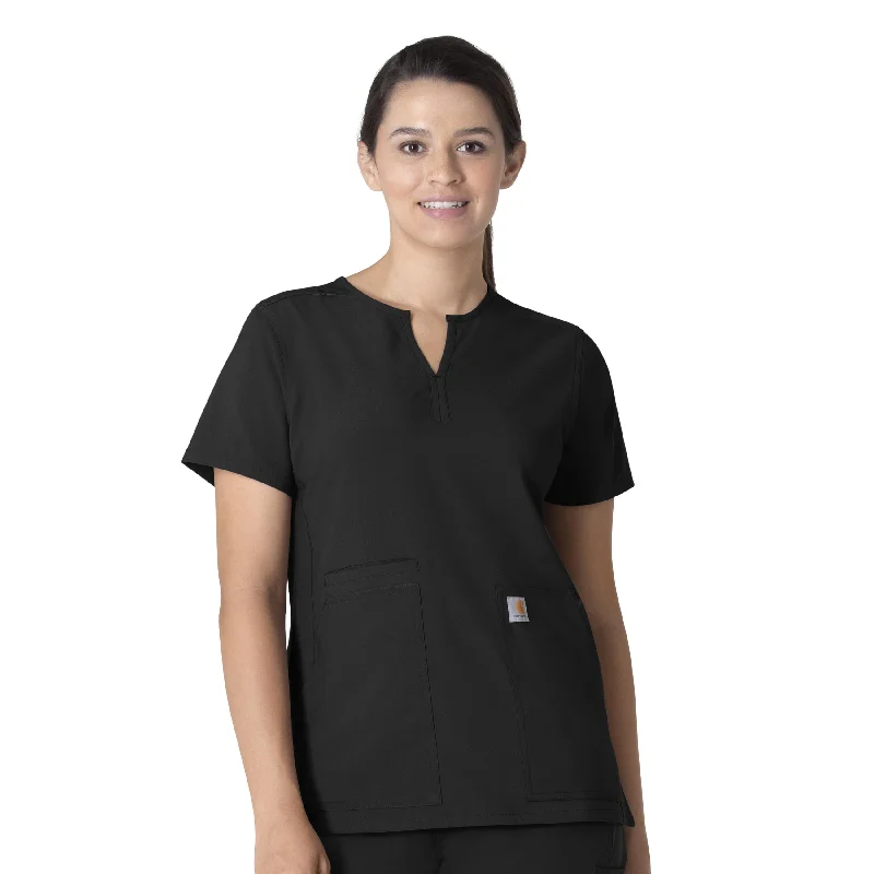 Carhartt Force Essentials Women's Notch Neck Tunic Scrub Top - Black