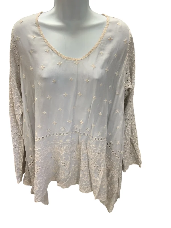 Johnny Was Women's Lace Blouse Nude XL