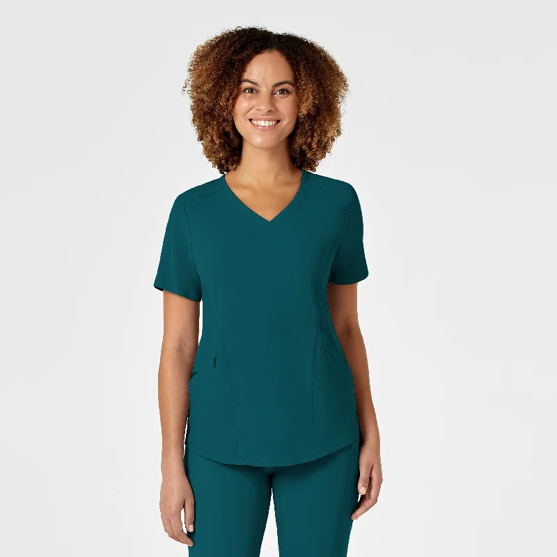 RENEW Women's V-Neck Scrub Top - Caribbean Blue