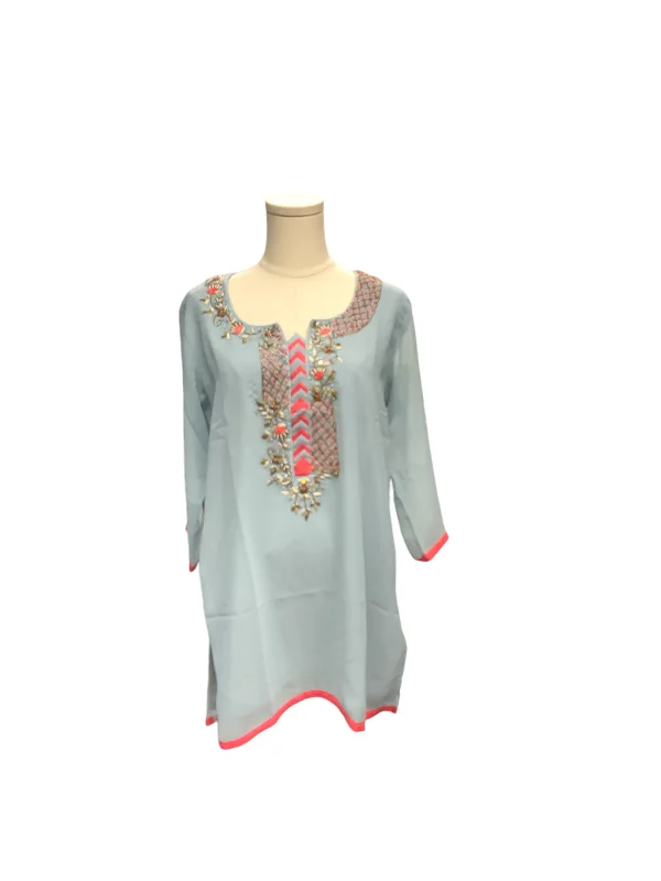 Women's Tunic Beaded Blue L